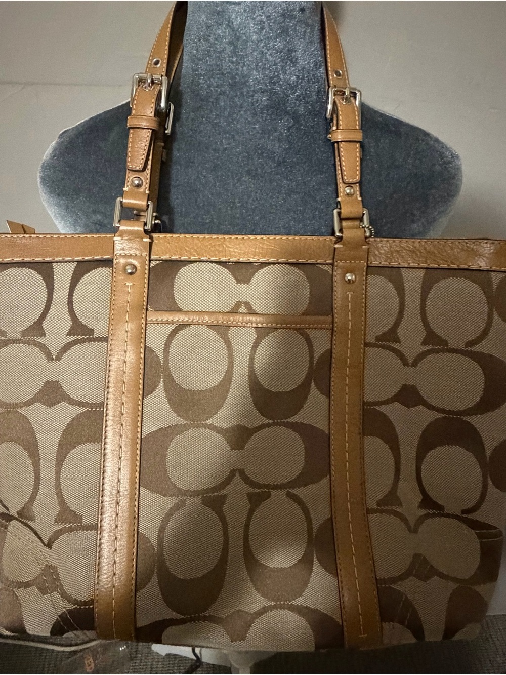 Coach Brown/Tan Signature Canvas Tote